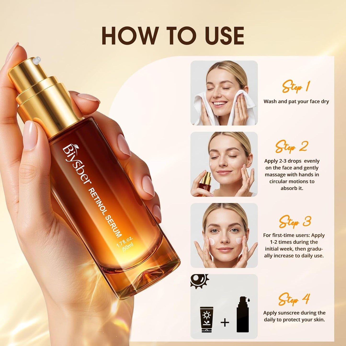 Retinol Collagen Serum for Face: Anti Aging & Anti Wrinkle Repair Peptide Serum with Boost Hydration Formula - Day/Night Facial Firming Neck Plump Skin Care for Women/Men(1.70 Fl Oz)